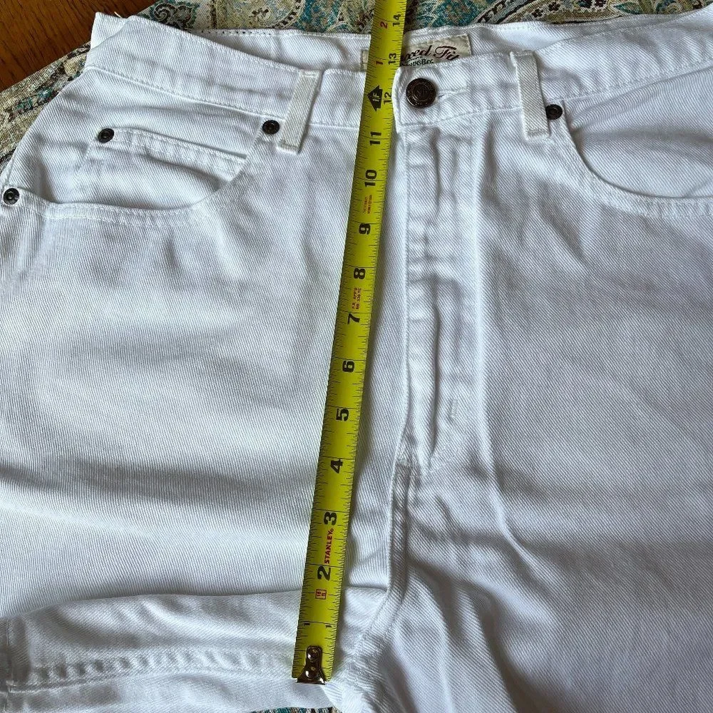St. Johns Bay vintage baggy denim shorts white jean relaxed, super high Waist